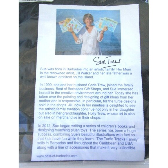 Sue Trew Mouse Pad 2008- Handpainted Turtle in Ocean -Barbados - Happy Hatchling - Picture 6 of 9